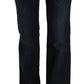 Just Cavalli Blue Washed Mid Waist Straight Denim Pants