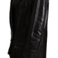 Dolce & Gabbana Black Double Breasted Coat Leather Jacket