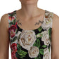 Dolce & Gabbana Multicolor Floral Sheath Midi Silk Dress