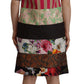 Dolce & Gabbana Multicolor Pachwork Floral Sheath Jaquard Mini Gown Dress