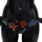 Dolce & Gabbana Black Coral Print Swimwear Beachwear Bikini Bottom