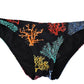 Dolce & Gabbana Black Coral Print Swimwear Beachwear Bikini Bottom