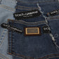 Dolce & Gabbana Multicolor Patchwork DG Fashion Wide Leg Denim Pant