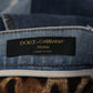 Dolce & Gabbana Multicolor Patchwork DG Fashion Wide Leg Denim Pant