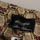 Dolce & Gabbana Brown Leopard Gold Jacquard High Waist Pants