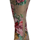 Dolce & Gabbana Beige Floral Dress Formal High Waist Pants
