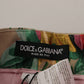 Dolce & Gabbana Beige Floral Dress Formal High Waist Pants