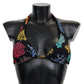 Dolce & Gabbana Black Corals Print Women Beachwear Bikini Tops