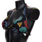 Dolce & Gabbana Black Corals Print Women Beachwear Bikini Tops
