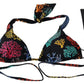 Dolce & Gabbana Black Corals Print Women Beachwear Bikini Tops