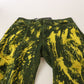 Dolce & Gabbana Yellow Tie Dye High Waist Pants Cotton Jeans