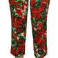 Dolce & Gabbana Multicolor Pants Floral Print Mid Waist Cropped Trouser Pant