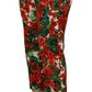 Dolce & Gabbana Multicolor Pants Floral Print Mid Waist Cropped Trouser Pant