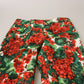 Dolce & Gabbana Multicolor Pants Floral Print Mid Waist Cropped Trouser Pant