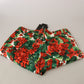 Dolce & Gabbana Multicolor Pants Floral Print Mid Waist Cropped Trouser Pant