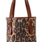 Dolce & Gabbana Brown Leopard Pattern Shopping Tote Hand Bucket Purse