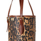 Dolce & Gabbana Brown Leopard Pattern Shopping Tote Hand Bucket Purse