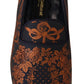 Dolce & Gabbana Blue Rust Floral Slippers Loafers Shoes