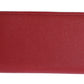 Dolce & Gabbana Red Dauphine Leather Zip Around Continental Wallet