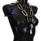 Dolce & Gabbana Gold Brass Sicily Crystal Robe Statement Necklace