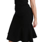 Dolce & Gabbana Black Fit Flare Wool Stretch Sheath Dress