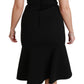 Dolce & Gabbana Black Fit Flare Wool Stretch Sheath Dress