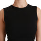 Dolce & Gabbana Black Fit Flare Wool Stretch Sheath Dress