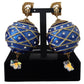Dolce & Gabbana Gold Brass Blue Dangle Ball Crystal Clip On Earrings