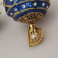 Dolce & Gabbana Gold Brass Blue Dangle Ball Crystal Clip On Earrings