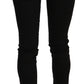 Costume National Black Sequined Mid Waist Slim Fit Denim Jeans
