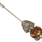Dolce & Gabbana 925 Sterling Silver Large Crystals Pin Brooch