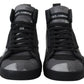 Dolce & Gabbana Gray Canvas Cotton High Tops Sneakers Shoes