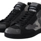 Dolce & Gabbana Gray Canvas Cotton High Tops Sneakers Shoes