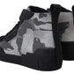 Dolce & Gabbana Gray Canvas Cotton High Tops Sneakers Shoes