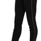 Costume National Black Embellished Mid Waist Skinny Denim Jeans