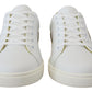 Dolce & Gabbana White Gold Leather Low Top Sneakers Shoes