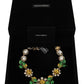 Dolce & Gabbana Gold Brass Crystal Logo Floral Statement Necklace