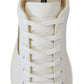 Dolce & Gabbana White Gold Leather Low Top Sneakers Shoes
