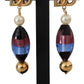 Dolce & Gabbana Gold Plated Brass Glass Design Dangling Earrings