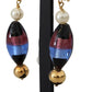 Dolce & Gabbana Gold Plated Brass Glass Design Dangling Earrings