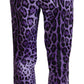 Dolce & Gabbana Purple Leopard Print High Waist Pants