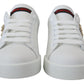 Dolce & Gabbana White Logo Patch Embellished Sneakers Shoes