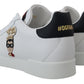 Dolce & Gabbana White Logo Patch Embellished Sneakers Shoes