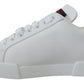 Dolce & Gabbana White Logo Patch Embellished Sneakers Shoes