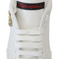 Dolce & Gabbana White Logo Patch Embellished Sneakers Shoes