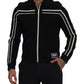 Dolce & Gabbana Black Nylon Full Zip Cardigan Logo Sweater