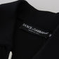 Dolce & Gabbana Black Nylon Full Zip Cardigan Logo Sweater