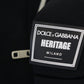 Dolce & Gabbana Black Nylon Full Zip Cardigan Logo Sweater