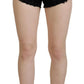 Dolce & Gabbana Black Denim Cotton Stretch Hot Pants Shorts