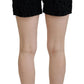 Dolce & Gabbana Black Denim Cotton Stretch Hot Pants Shorts
